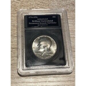 Brilliant uncirculated bicentennial Kennedy half dollar authenticated  1776 1976